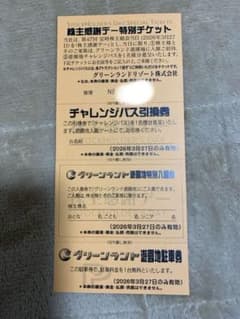 グリーンランド チャレンジパス 入園券 駐車場無料券 「のサムネイル