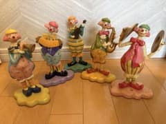 レトロ ピエロ 楽団 置物 5体セット 楽器 インテリア 人形 オブジェのサムネイル