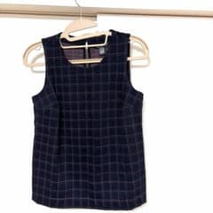 未使用　BANANA REPUBLIC ノースリーブ チェック チュニック XSのサムネイル