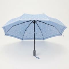 新品 ポロラルフローレン 折りたたみ傘 自動開閉 水色 ドット柄 ワンタッチのサムネイル