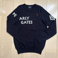 美品 パーリーゲイツ レディース カシミヤ混 長袖 ニット　ロゴ 濃紺 1のサムネイル