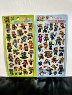 マイクラフト　マイクラ　硬いシール　ステッカー　２枚セットのサムネイル