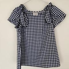 tocco ギンガムチェック 半袖シャツ リボン付き Mのサムネイル