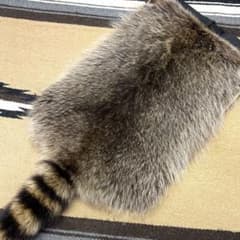 【裏地付】　ラクーン　アライグマ　尻あて　腰皮　狸毛皮敷物　　スキー　登山　山菜 裏地付】 ラクーン アライグマ 尻あて 腰皮 狸毛皮敷物 スキー 登山