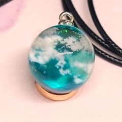 レジンネックレス ワックスコード 16mm.球体 雲レジン MB - メルカリ