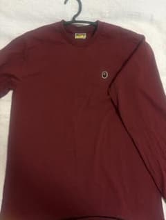 A BATHING APE 長袖Tシャツ ボルドー Mサイズのサムネイル