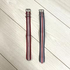 【2本セット】NATOタイプ 時計ベルト 20mm トリコロール & レッドのサムネイル