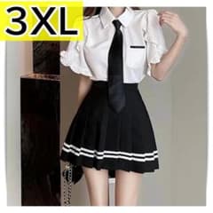 ☆黒ミニ スカート☆3XL 女子高生 制服 コスプレ セクシー プリーツ 大きいのサムネイル
