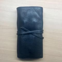レザー ロールペンケース ブラックのサムネイル