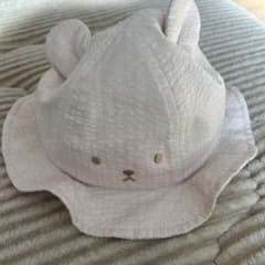 うさぎデザイン ベビー帽子 ピンクのサムネイル