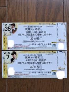 阪神 vs 西武 2026年6月3日（水）18:00試合開始 3塁アルプス指定席のサムネイル