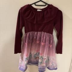 フリル付きワインレッドドレスのサムネイル