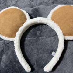 耳付きカチューシャ 白と茶色のサムネイル