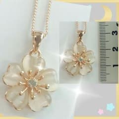 桜 サクラ ネックレス 18Kピンクゴールドメッキ ピンク AC200のサムネイル