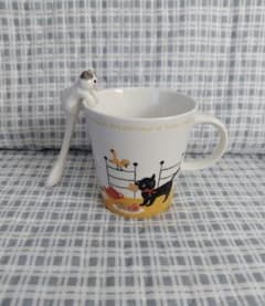 黒猫モチーフ マグカップ スプーン付きのサムネイル