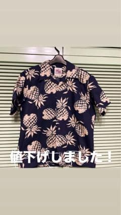DUKE KAHANAMOKU アロハシャツ パイナップル柄 ネイビー M - メルカリ