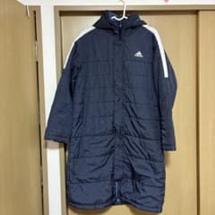 160cm adidas アディダス ベンチコート ネイビー 紺色 ジャンバー