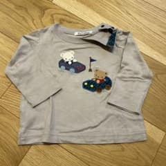 familiar 長袖Tシャツ 車刺繍 グレー 80cmのサムネイル