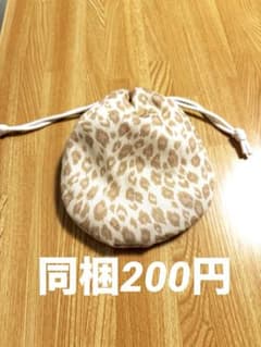 まんまる巾着 Mサイズ 同梱200円 レオパード ヒョウ柄のサムネイル