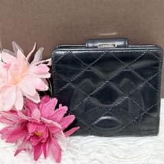 CHANEL シャネル カンボンライン 二つ折り財布 がま口 コンパクト財布