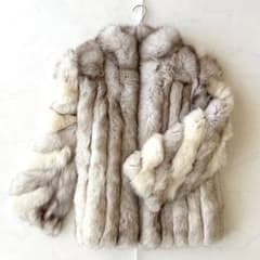 SAGAFOX 毛皮コート セミロング ファーコート 女優襟 肉厚 ベージュ L ボリューム感◎✨️SAGA FOX 毛皮コート フォックスファー 肉厚女優襟