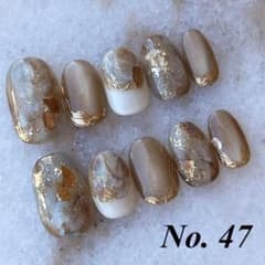 【カラー変更無料】ネイルチップ　オーダー　付け爪　シェルネイル　夏　ニュアンス No.47 ニュアンスネイルチップ ＊オーダーサイズ・カラー変更可能