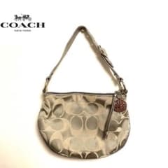 美品　COACH　コーチ　シグネチャー　ハンドバッグ　シルバーのサムネイル
