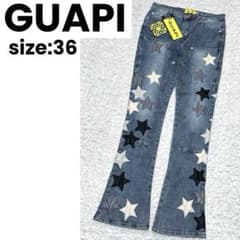 完売品】希少 GUAPI スターパッチ フレアデニムパンツ - メルカリ