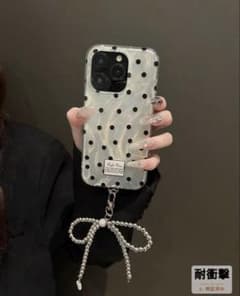 iphone 15 スマホケース　韓国　ドット　キラキラのサムネイル