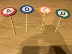 結婚式　クイズ大会　札　ABCD 8セット（直径10センチ）のサムネイル
