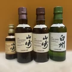白州ウイスキー　山崎ウイスキー180m３本　山崎12年50m１本　計４本 白州ウイスキー 山崎ウイスキー180m3本 山崎12年50m1本 計4本