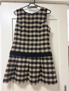 & by P&D チェック柄 ノースリーブチュニック 38 ベージュ×ブラックのサムネイル