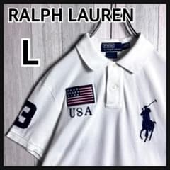 4144【希少人気モデル・美品】ラルフローレン USA国旗ロゴ 半袖 ポロシャツ 4144【希少人気モデル・美品】ラルフローレン USA国旗ロゴ 半袖