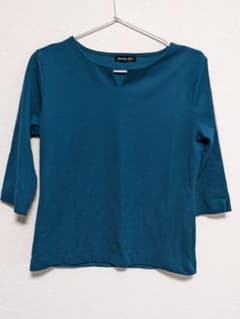 BASHECINQ BASIC ティール Vネック 七分袖 グリーン