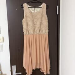 パーティードレス ベージュ ピンク ノースリーブのサムネイル