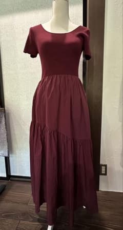 ボルドー ドッキングワンピース 半袖のサムネイル