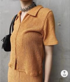MOUSSY しわ加工オレンジ半袖シャツのサムネイル