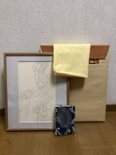 素描デッサン 肉筆【杉本哲郎】 踊る女　京都市文化功労者 箱・黄袋 物故日本画家 素描デッサン 肉筆【杉本哲郎】 踊る女 京都市文化功労者 箱・黄袋