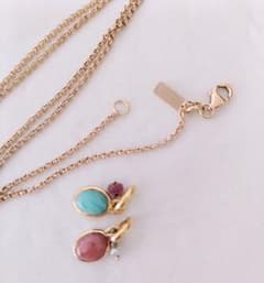 TOUS トウス Tinyペンダント 18金PGコーティングネックレス セット 
