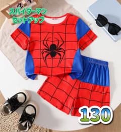 신품 스파이더맨 셋업 레드×블루 130 사이즈 할로윈