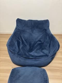 ルージー　LOOSY 1人掛けビーズソファ+オットマン　NAVYのサムネイル