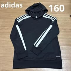 adidas パーカー ブラック　160 前ポケット　長袖のサムネイル