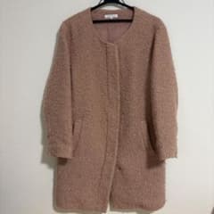 THE SHOP TK ピンク ロングムートンコート M アウターのサムネイル