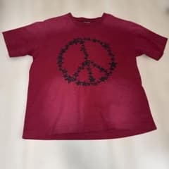BELVET Tシャツ レッド 星柄 ピースマーク - メルカリ