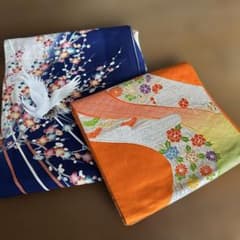 豪華刺繍 帯 鮮やかなオレンジ地 華文様 豪華刺繍 帯 鮮やかなオレンジ地 華文様 | Mercari