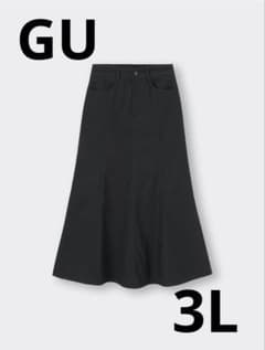 GU ジーユー　フレア　マキシ　ロング　スカート　ブラック　3L 大きいサイズのサムネイル