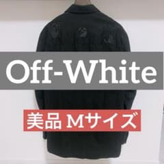 OFF-WHITE ロゴワークウェアシャツ M 美品  ハイブランド 黒シャツのサムネイル