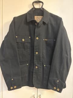 美品VISE RED TAIL ブラック コットンダック生地　カバーオール L 美品VISE RED TAIL ブラック コットンダック生地 カバーオール L