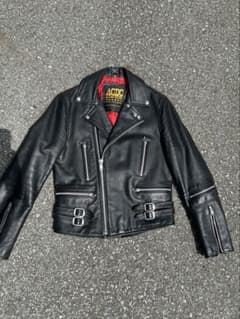 ACDC LEATHER ダブルライダースジャケット 本革 36 ブラック 赤裏 ACDC LEATHER ダブルライダースジャケット 本革 36 ブラック 赤裏