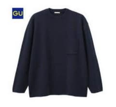 GU メンズ セーター 長袖 ネイビーのサムネイル